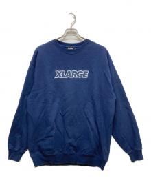 X-LARGE（エクストララージ）の古着「スタンダードロゴクルーネックスウェット」｜ネイビー