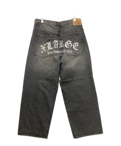 X-LARGE（エクストララージ）X-LARGE (エクストララージ) バギーデニムパンツ ブラック サイズ:36inch 未使用品の古着・服飾アイテム