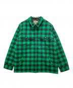 L.L.Beanエルエルビーン）の古着「ウールチェックシャツジャケット」｜グリーン×ブラック