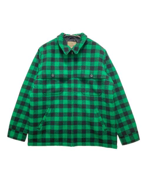 L.L.Bean（エルエルビーン）L.L.Bean (エルエルビーン) ウールチェックシャツジャケット グリーン×ブラック サイズ:XLサイズ 未使用品の古着・服飾アイテム
