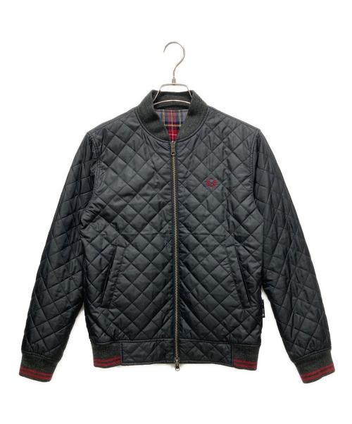FRED PERRY（フレッドペリー）FRED PERRY (フレッドペリー) キルティングブルゾン ブラック×グレー×レッド サイズ:身長165～175の古着・服飾アイテム