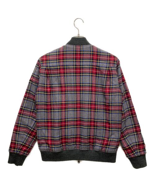 FRED PERRY（フレッドペリー）FRED PERRY (フレッドペリー) キルティングブルゾン ブラック×グレー×レッド サイズ:身長165～175の古着・服飾アイテム