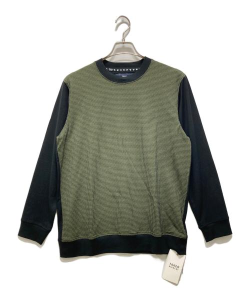 TAKEO KIKUCHI（タケオキクチ）TAKEO KIKUCHI (タケオキクチ) 長袖カットソー ブラック×グリーン サイズ:2の古着・服飾アイテム