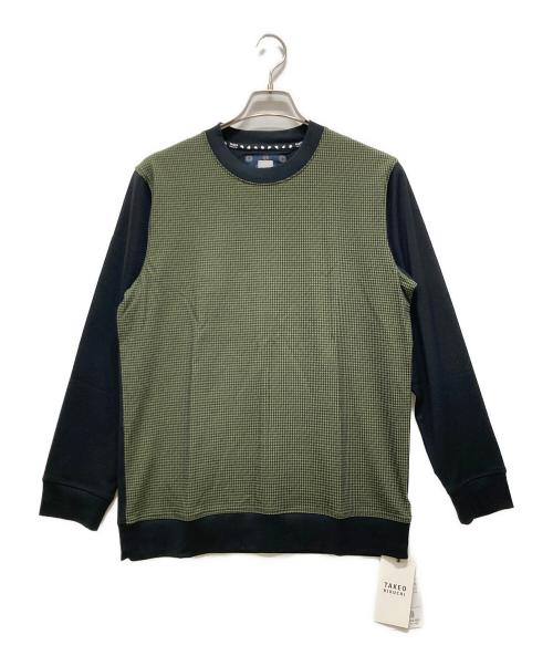 TAKEO KIKUCHI（タケオキクチ）TAKEO KIKUCHI (タケオキクチ) 長袖カットソー ブラック×グリーン サイズ:2の古着・服飾アイテム