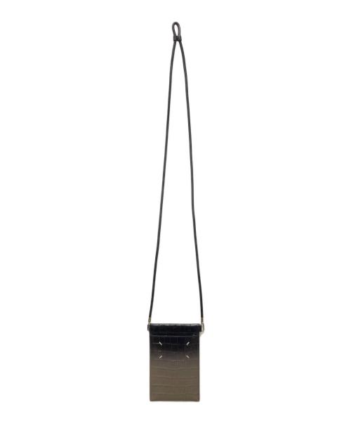 Maison Margiela（メゾンマルジェラ）Maison Margiela (メゾンマルジェラ) ショルダースマートフォンポーチ ブラック×グレーの古着・服飾アイテム