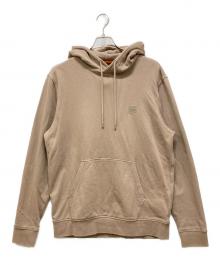 BOSS（ボス）の古着「コットンテリー フーディ ロゴパッチ」｜ブラウン
