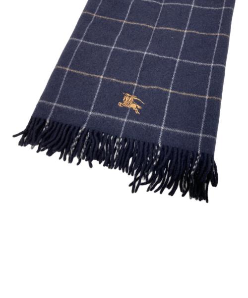 BURBERRY LONDON（バーバリーロンドン）BURBERRY LONDON (バーバリーロンドン) ウールマフラー ネイビーの古着・服飾アイテム