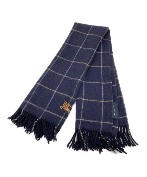 BURBERRY LONDON（バーバリーロンドン）BURBERRY LONDON (バーバリーロンドン) ウールマフラー ネイビーの古着・服飾アイテム