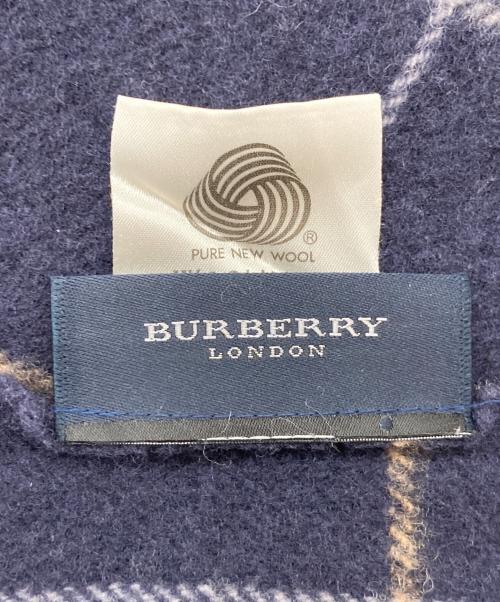 BURBERRY LONDON（バーバリーロンドン）BURBERRY LONDON (バーバリーロンドン) ウールマフラー ネイビーの古着・服飾アイテム