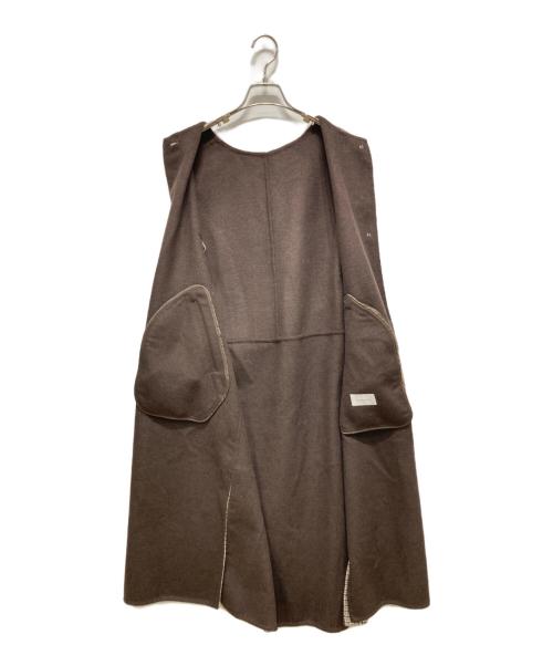 green label relaxing（グリーンレーベルリラクシング）green label relaxing (グリーンレーベルリラクシング) ロングジレ ベージュ×ブラック サイズ:FREEの古着・服飾アイテム