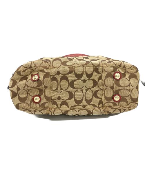 COACH（コーチ）COACH (コーチ) ハンドバッグ ブラウン×レッドの古着・服飾アイテム