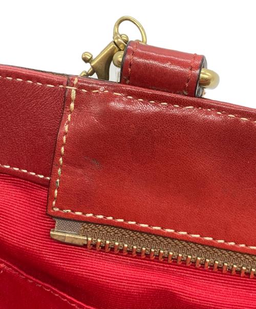 COACH（コーチ）COACH (コーチ) ハンドバッグ ブラウン×レッドの古着・服飾アイテム