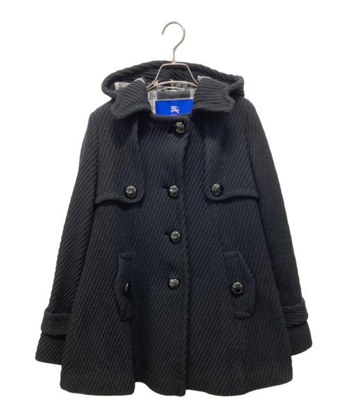 BURBERRY BLUE LABEL（バーバリー ブルー レーベル）BURBERRY BLUE LABEL (バーバリー ブルー レーベル) フーデッドコート ブラック サイズ:38の古着・服飾アイテム