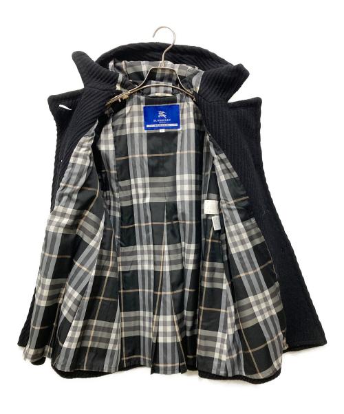 BURBERRY BLUE LABEL（バーバリー ブルー レーベル）BURBERRY BLUE LABEL (バーバリー ブルー レーベル) フーデッドコート ブラック サイズ:38の古着・服飾アイテム