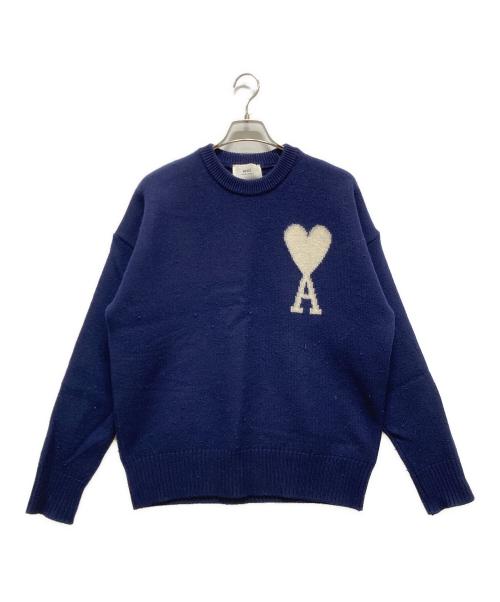 AMI Alexandre Mattiussi（アミアレクサンドルマテュッシ）AMI Alexandre Mattiussi (アミアレクサンドルマテュッシ) 厚手ニット ネイビー サイズ:Mサイズの古着・服飾アイテム