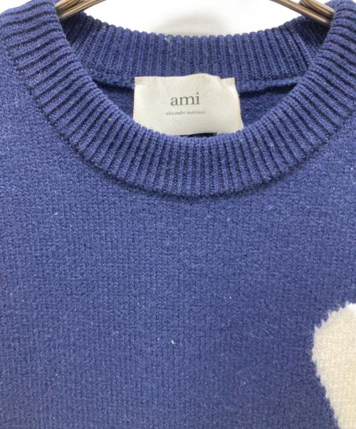 AMI Alexandre Mattiussi（アミアレクサンドルマテュッシ）AMI Alexandre Mattiussi (アミアレクサンドルマテュッシ) 厚手ニット ネイビー サイズ:Mサイズの古着・服飾アイテム