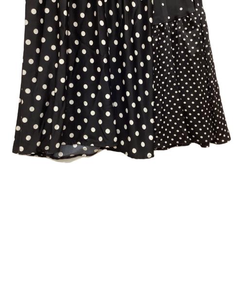 BEARDSLEY（ビアズリー）BEARDSLEY (ビアズリー) ドットパッチワークスカート ブラック×ホワイト サイズ:SIZE 0の古着・服飾アイテム