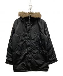 Hysteric Glamour（ヒステリックグラマー）の古着「中綿コート/ワッペン付きN-3Bフライトジャケット」｜ブラック
