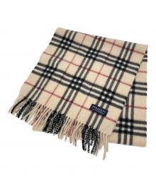 BURBERRY LONDON（バーバリーロンドン）の古着「カシミヤストール」｜ブラック×ベージュ