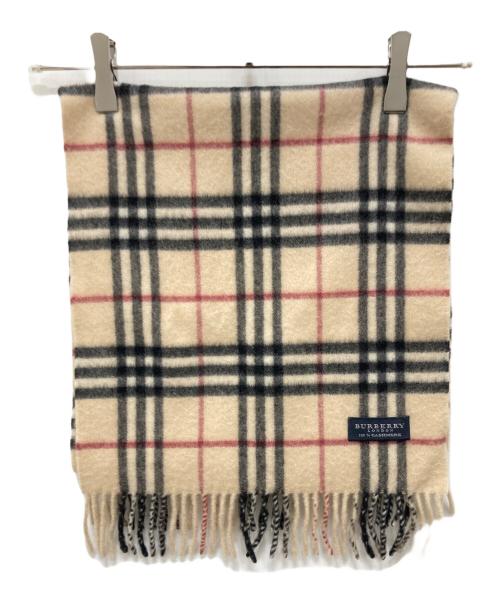 BURBERRY LONDON（バーバリーロンドン）BURBERRY LONDON (バーバリーロンドン) カシミヤストール ブラック×ベージュの古着・服飾アイテム