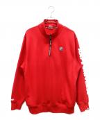 Aape BY A BATHING APEエーエイプ バイ アベイシングエイプ）の古着「ハーフジップスウェット」｜レッド