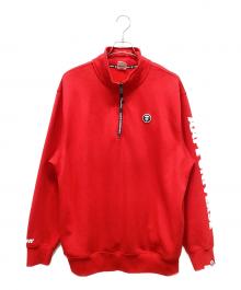 Aape BY A BATHING APE（エーエイプ バイ アベイシングエイプ）の古着「ハーフジップスウェット」｜レッド