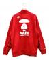 Aape BY A BATHING APE (エーエイプ バイ アベイシングエイプ) ハーフジップスウェット レッド サイズ:XLサイズ：11000円