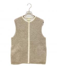 UNITED ARROWS TOKYO（ユナイテッドアローズトウキョウ）の古着「フォックスカシミヤ ジップ ベスト」｜ベージュ