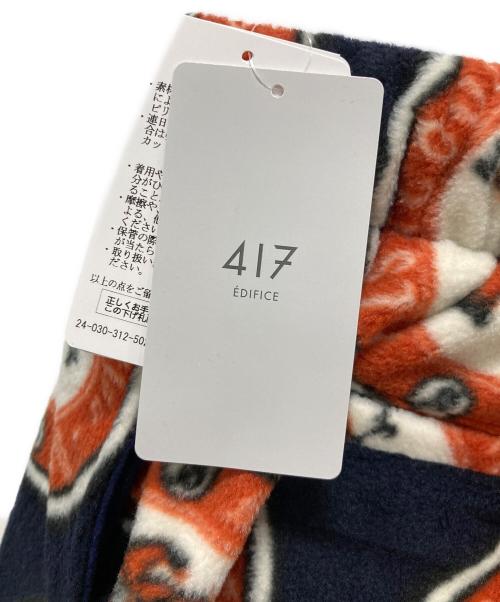 417 by EDIFICE（417 バイ エディフィス）417 by EDIFICE (417 バイ エディフィス) フリースパンツ ネイビー×オレンジ サイズ:Lサイズ 未使用品の古着・服飾アイテム