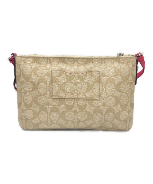 COACH（コーチ）COACH (コーチ) クロスボディショルダーバッグ ベージュ×ピンクの古着・服飾アイテム