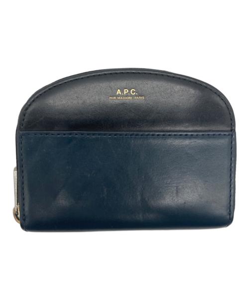 A.P.C.（アーペーセー）A.P.C. (アーペーセー) コンパクトウォレット ネイビー×ブラックの古着・服飾アイテム