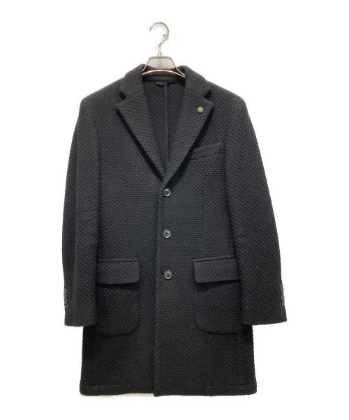 Lubiam（ルビアム）Lubiam (ルビアム) ワッフルコート ブラック サイズ:44の古着・服飾アイテム