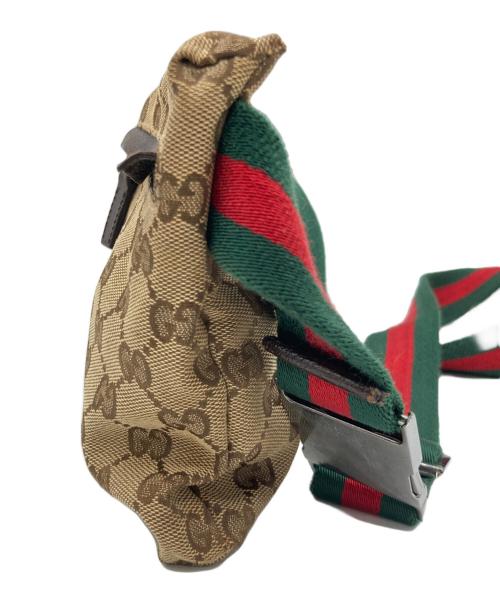GUCCI（グッチ）GUCCI (グッチ) ウエストポーチ/GGキャンバス ブラウン×ベージュの古着・服飾アイテム