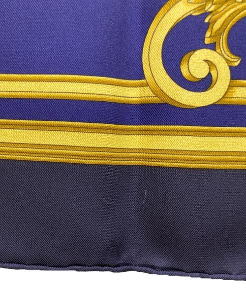 HERMES（エルメス）HERMES (エルメス) スカーフ ネイビー×イエローの古着・服飾アイテム