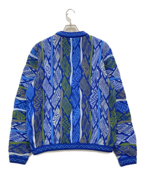 Coogi（クージー）Coogi (クージー) 3Dニット ブルー×グリーン サイズ:Mサイズの古着・服飾アイテム