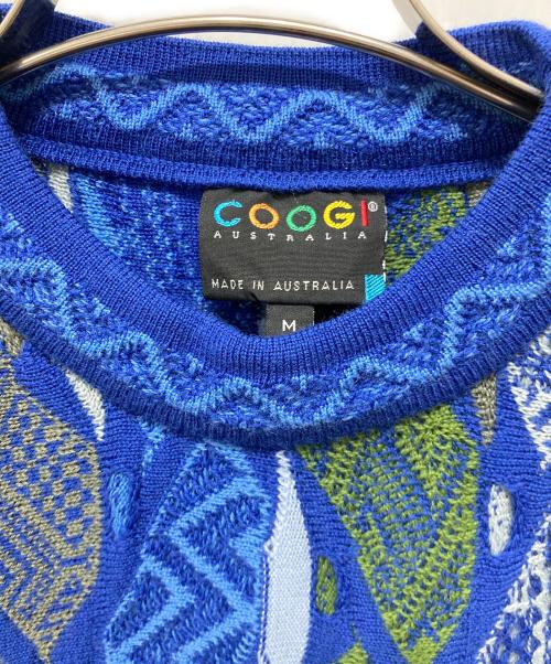 Coogi（クージー）Coogi (クージー) 3Dニット ブルー×グリーン サイズ:Mサイズの古着・服飾アイテム