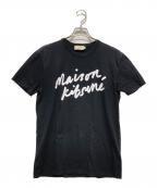 maison kitsuneメゾンキツネ）の古着「半袖カットソー」｜ブラック