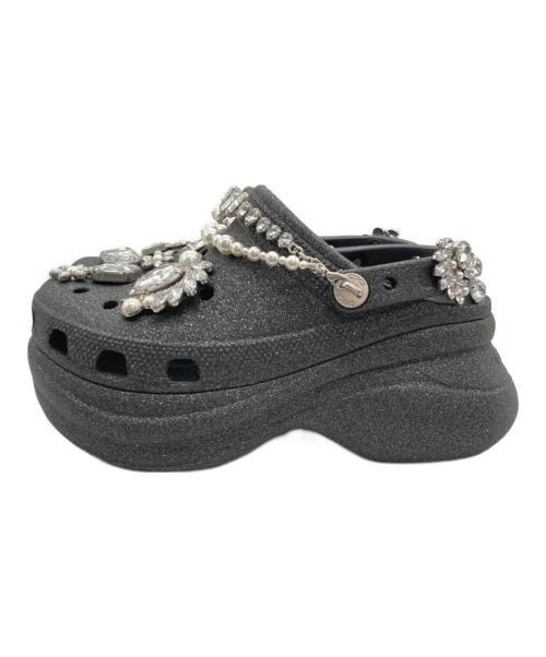 crocs（クロックス）crocs (クロックス) BAE WEDDING GLITTER CLOG BLACK ブラック×シルバー サイズ:SIZE 7の古着・服飾アイテム