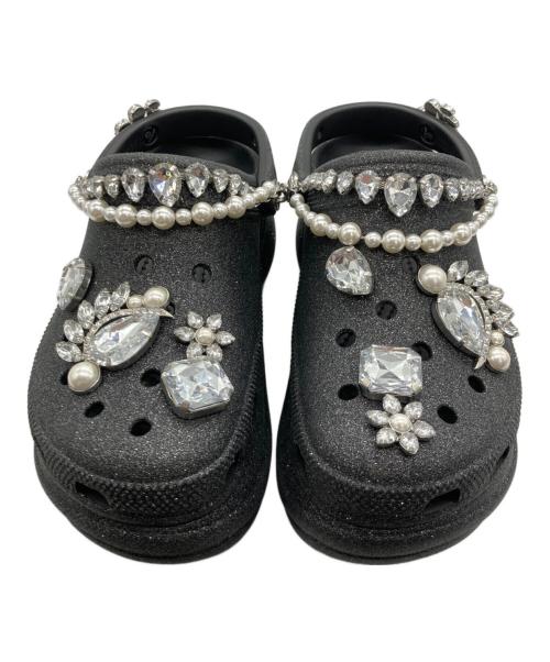 crocs（クロックス）crocs (クロックス) BAE WEDDING GLITTER CLOG BLACK ブラック×シルバー サイズ:SIZE 7の古着・服飾アイテム