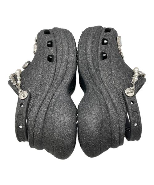 crocs（クロックス）crocs (クロックス) BAE WEDDING GLITTER CLOG BLACK ブラック×シルバー サイズ:SIZE 7の古着・服飾アイテム