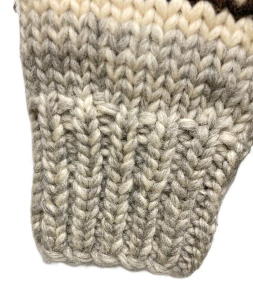 TUAK（トゥアック）TUAK (トゥアック) カウチンニットカーディガン グレー×ベージュ サイズ:SIZE 表記なしの古着・服飾アイテム
