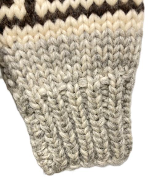 TUAK（トゥアック）TUAK (トゥアック) カウチンニットカーディガン グレー×ベージュ サイズ:SIZE 表記なしの古着・服飾アイテム