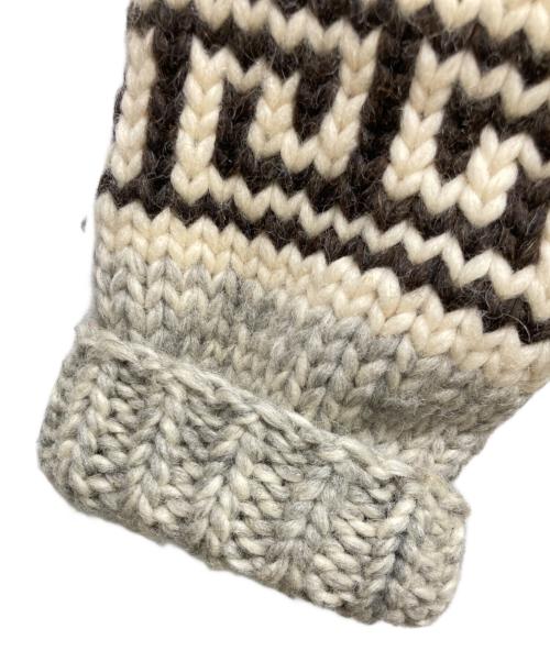 TUAK（トゥアック）TUAK (トゥアック) カウチンニットカーディガン グレー×ベージュ サイズ:SIZE 表記なしの古着・服飾アイテム