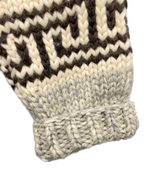 TUAK（トゥアック）TUAK (トゥアック) カウチンニットカーディガン グレー×ベージュ サイズ:SIZE 表記なしの古着・服飾アイテム