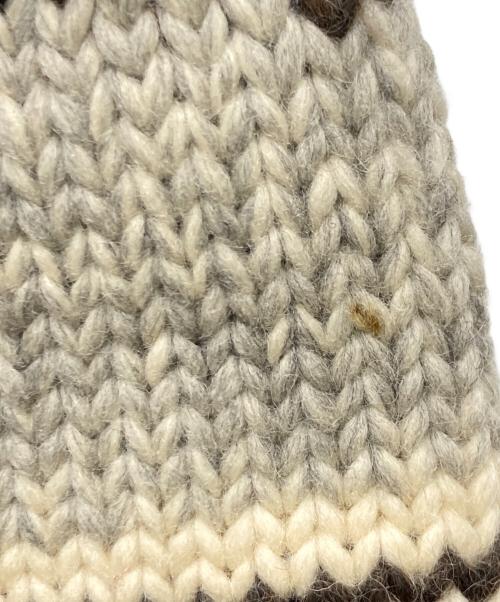 TUAK（トゥアック）TUAK (トゥアック) カウチンニットカーディガン グレー×ベージュ サイズ:SIZE 表記なしの古着・服飾アイテム