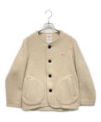 DANTONダントン）の古着「WOOL MOSSER ノーカラージャケット」｜ベージュ