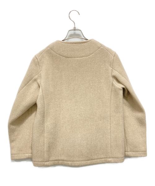 DANTON（ダントン）DANTON (ダントン) WOOL MOSSER ノーカラージャケット ベージュ サイズ:SIZE 34の古着・服飾アイテム