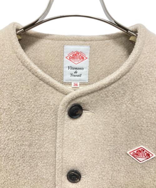 DANTON（ダントン）DANTON (ダントン) WOOL MOSSER ノーカラージャケット ベージュ サイズ:SIZE 34の古着・服飾アイテム