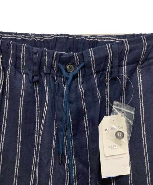 SHIPS any（シップスエニィ）SHIPS any (シップスエニィ) リネンパンツ ネイビー×ホワイト サイズ:XL 未使用品の古着・服飾アイテム