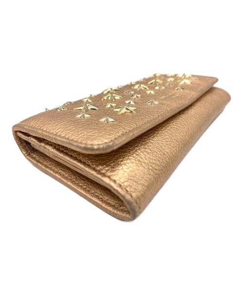 JIMMY CHOO（ジミーチュウ）JIMMY CHOO (ジミーチュウ) スタースタッズ長財布 ピンクの古着・服飾アイテム
